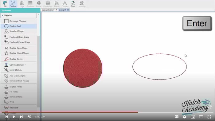 Circle / Oval Tool in Hatch Embroidery 3