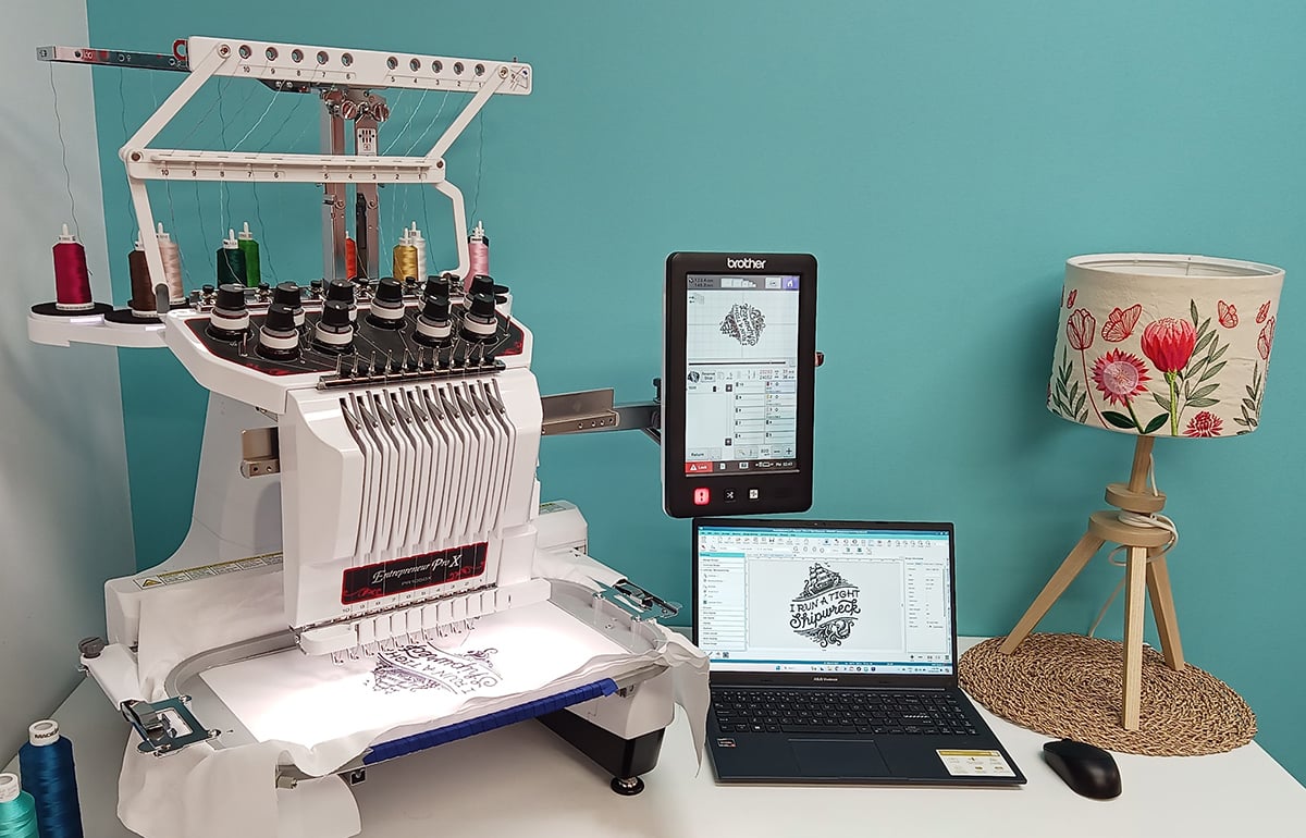 multi- needle embroidery machine