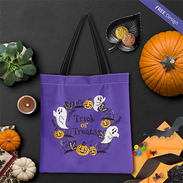 Halloween Circle of Ghosts & Graves