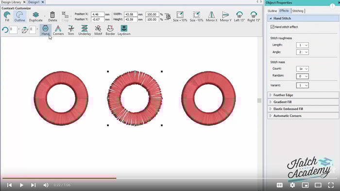Hand Stitch Tool in Hatch Embroidery 3