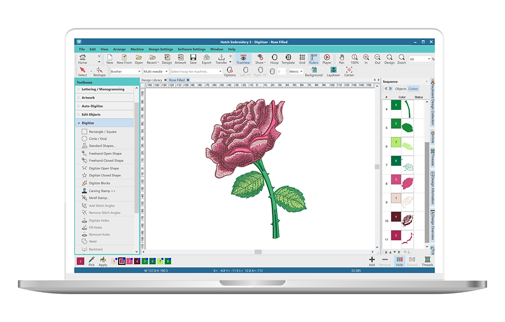 Hatch Embroidery Digitizer 3