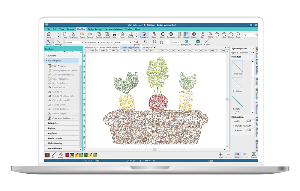 Hatch Embroidery Digitizer