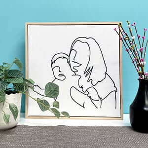 Linework Embroidery for Mother's Day