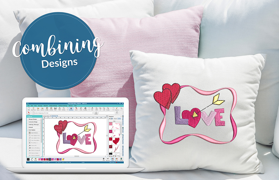 Comibining designs in Hatch Embroidery software