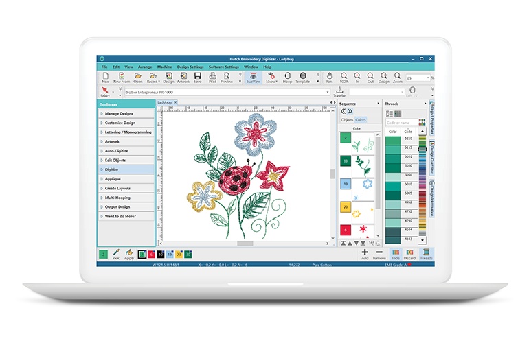 Hatch Embroidery Features