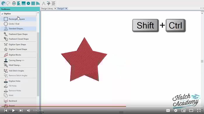 Standard Shapes Tool in Hatch Embroidery 3
