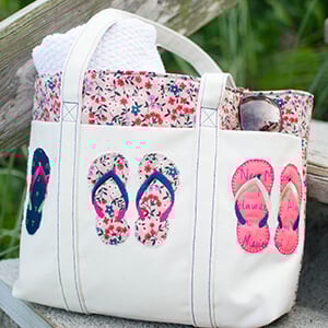Summer Tote with Flip-Flops Appliqué – Instructions & FREE Design
