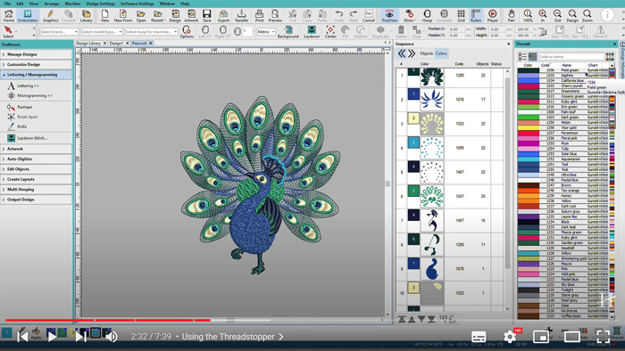 6. Changing Colors in Hatch Embroidery 3 Composer & Digitizer