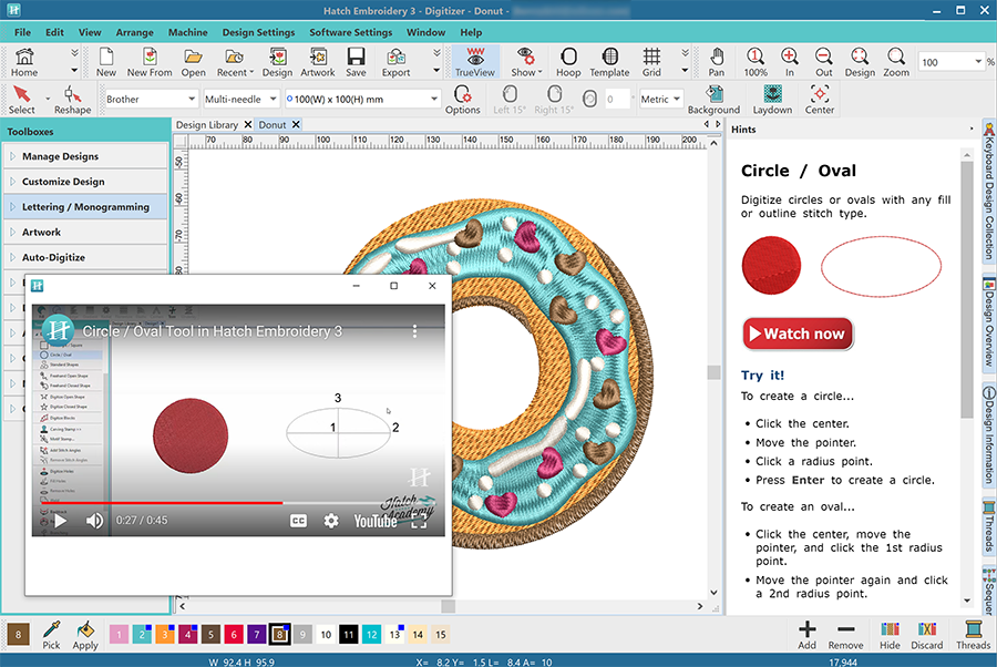 Hints Docker in Hatch Embroidery